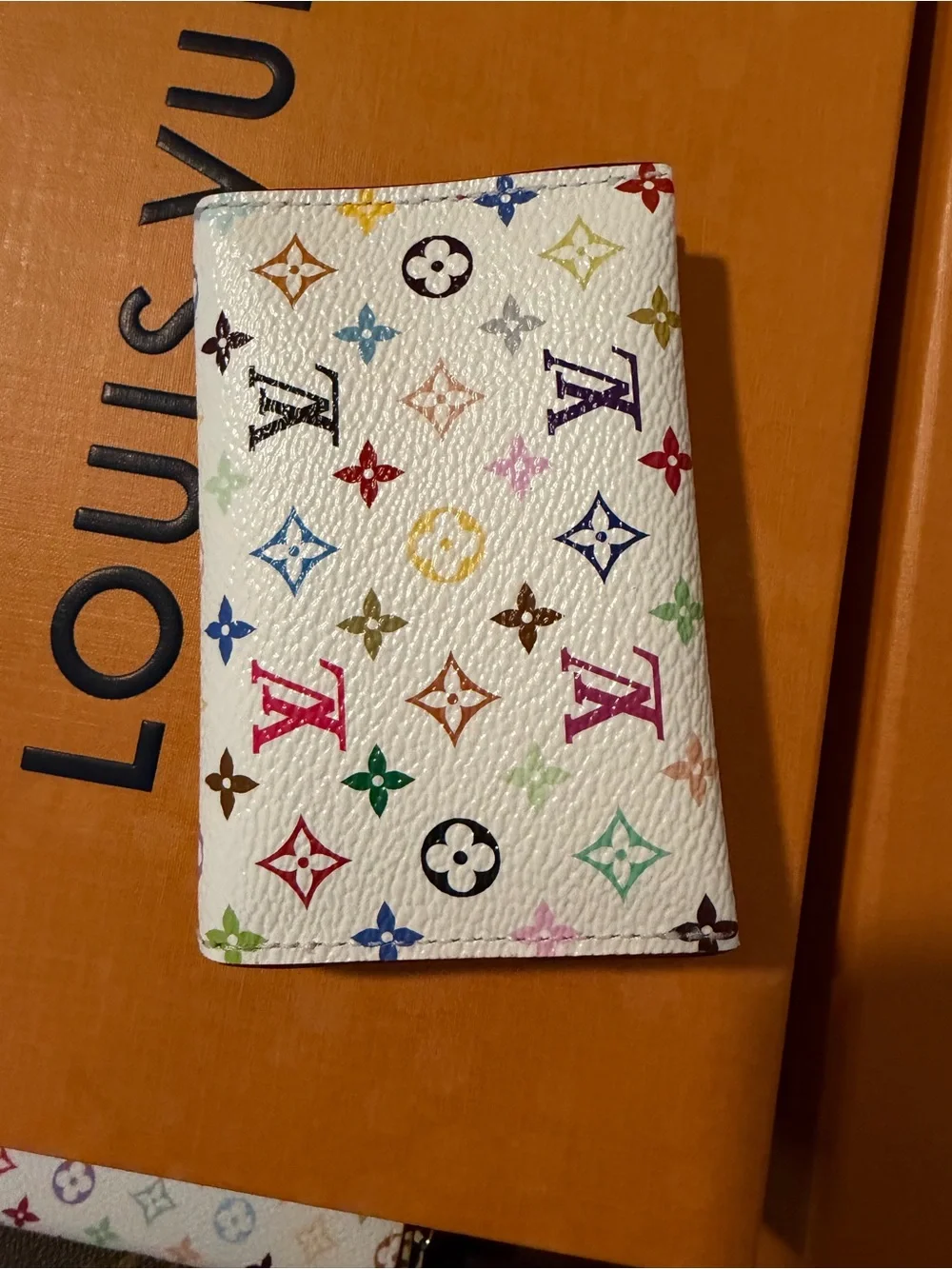Louis Vuitton White Multicolor Monogram slim card holder
